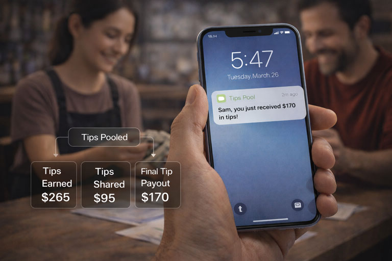 person getting tips paid