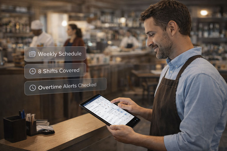 man scheduling shifts