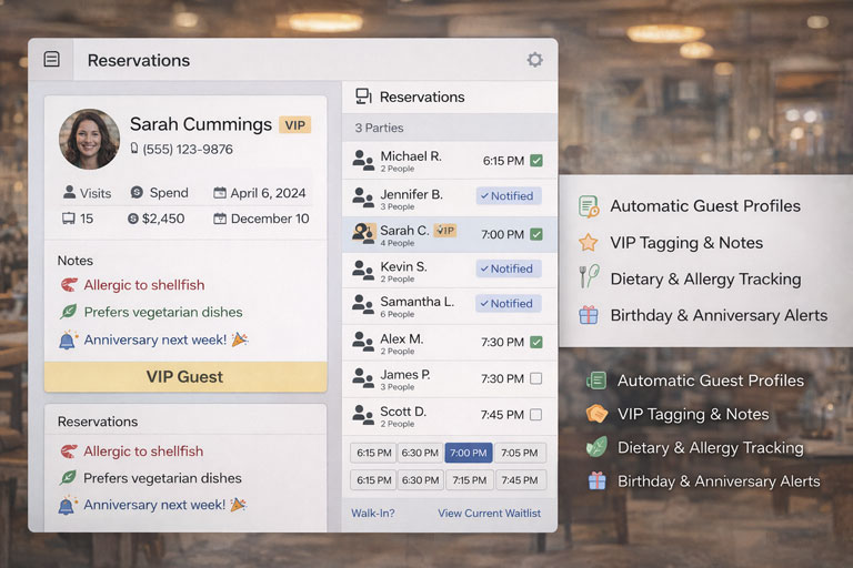 reservations guest profile